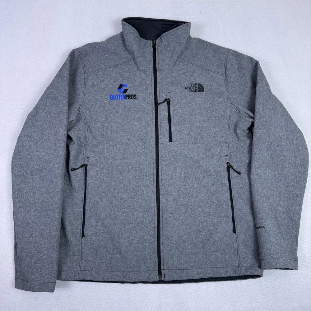The North Face Mens L Gray Apex‎ Bionic Windwall Softshell Jacket Gutter Pros